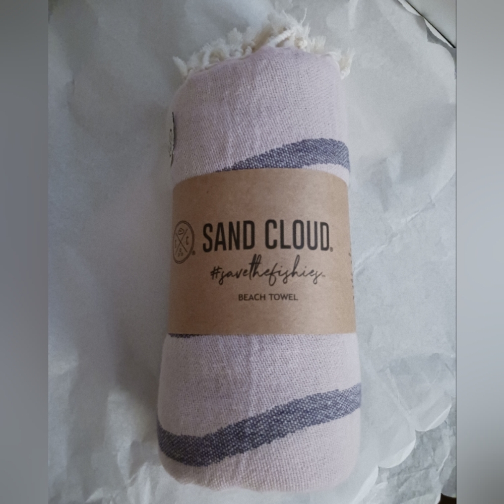 Organic Cotton Sand Cloud Beach Towel Thin Lightweight Orca Purple